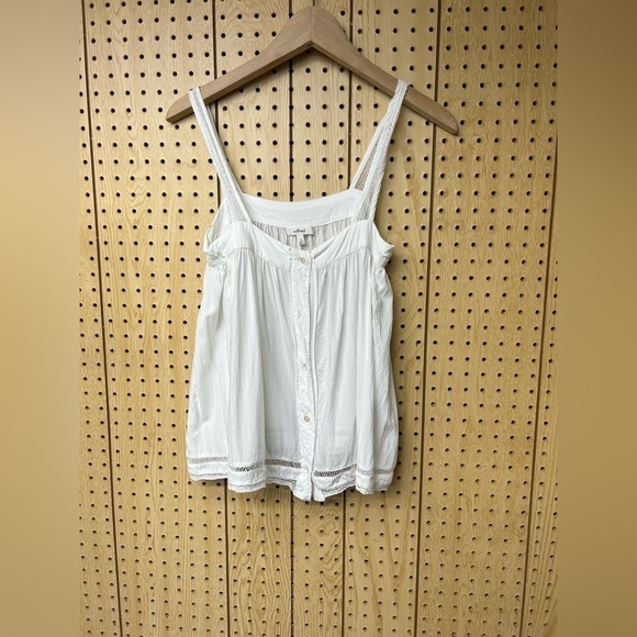 Wilfred White Lace  Button Up Tank Top - Picture 1 of 4